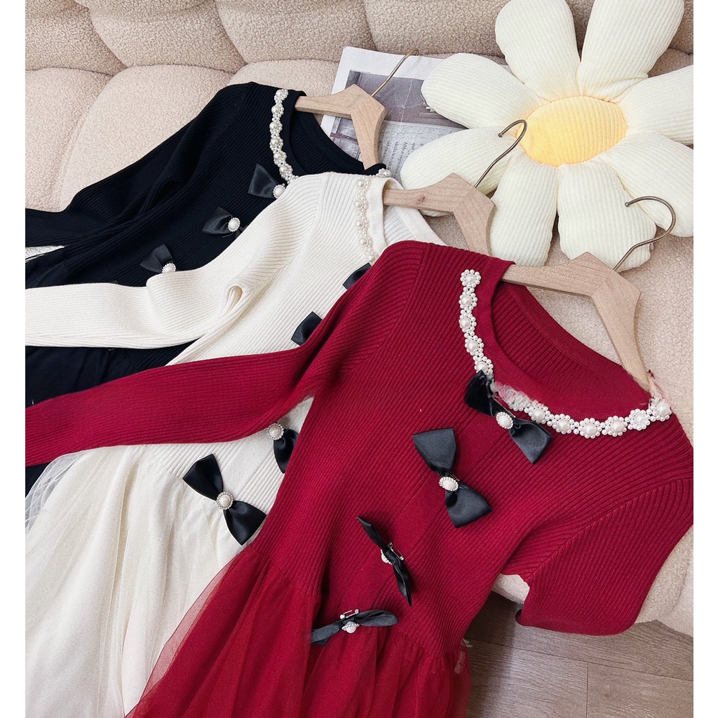 SÉT LEN ĐÍNH NƠ CHÂN VÁY VOAN-LEN 90