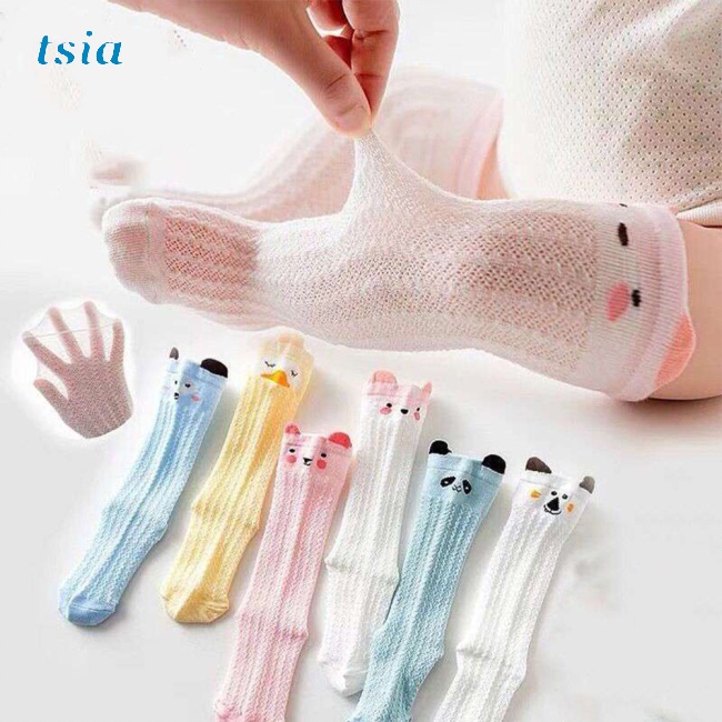 1 Đôi Vớ Cotton Mỏng Dài Qua Gối Chống Muỗi Cho Bé 0-3 Tuổi