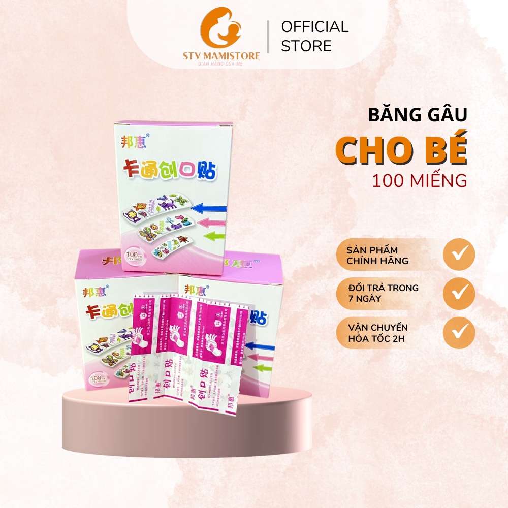 Hộp 100 Chiếc Băng Gâu Dễ Thương, Urgo Cute Bảo Vệ Vết Thương Cho Bé