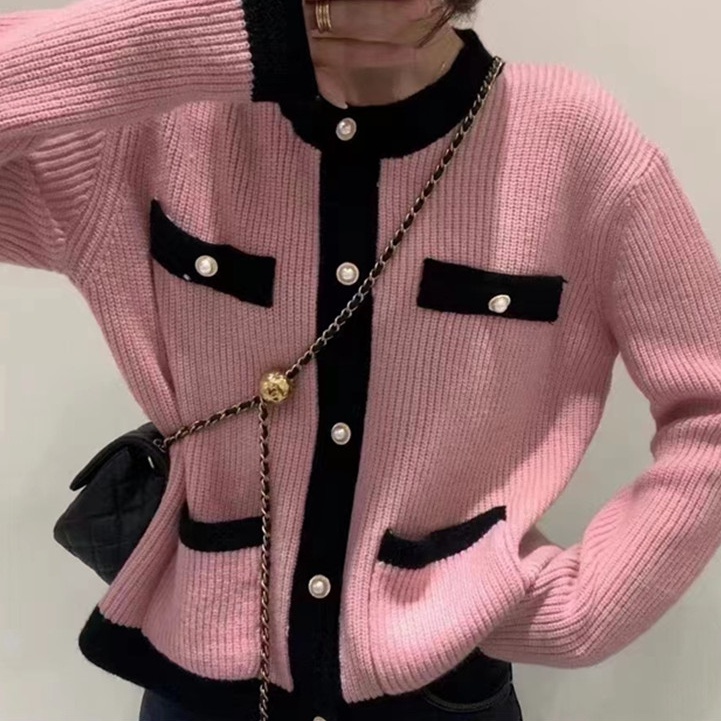 Áo khoác cardigan dệt kim SUXI dáng rộng phong cách vintage thời trang cho nữ