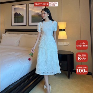 BBSTORE'S Đầm Xòe Ren Hoa Đính Chuỗi Dự Tiệc Sang Trọng -D1307