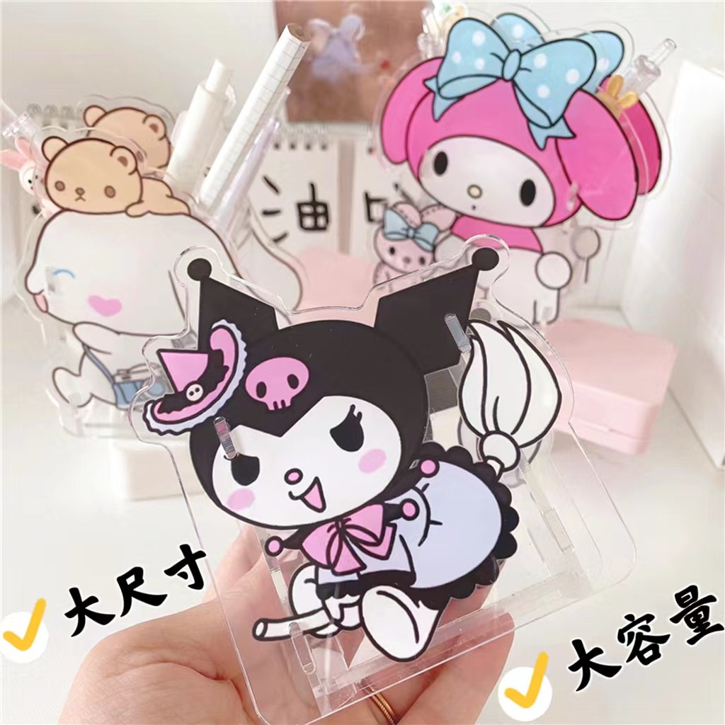 Ống Đựng Bút Bằng Acrylic Trong Suốt Họa Tiết Hoạt Hình Dễ Thương Đa Năng Giá Đỡ