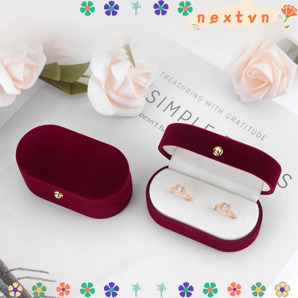 Hộp Đựng Nhẫn Đôi Di Động Tiện Dụng|Hộp Đựng Đồ Cưới Bằng Nhung Sang Trọng