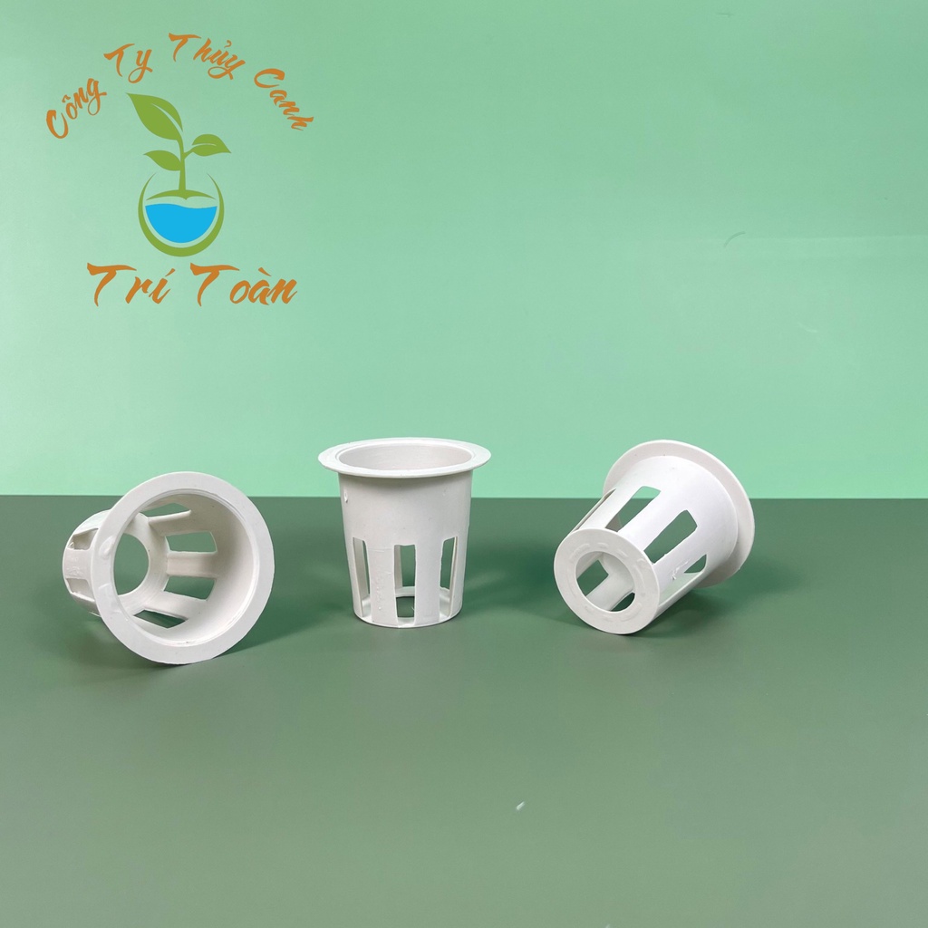 (Combo 100 cái) Rọ nhựa dùng trồng rau thủy canh cao cấp sử dụng cho giá thể mút xốp kích thước 55x55x35