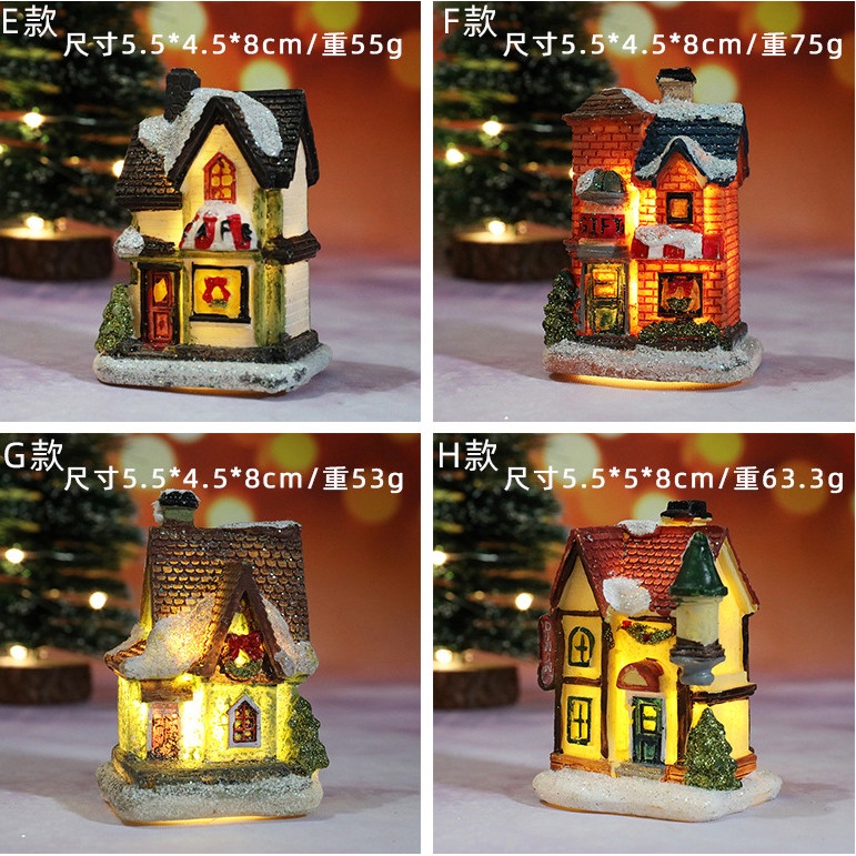 Mô hình nhà giáng sinh phủ tuyết có led trang trí tiểu cảnh Noel