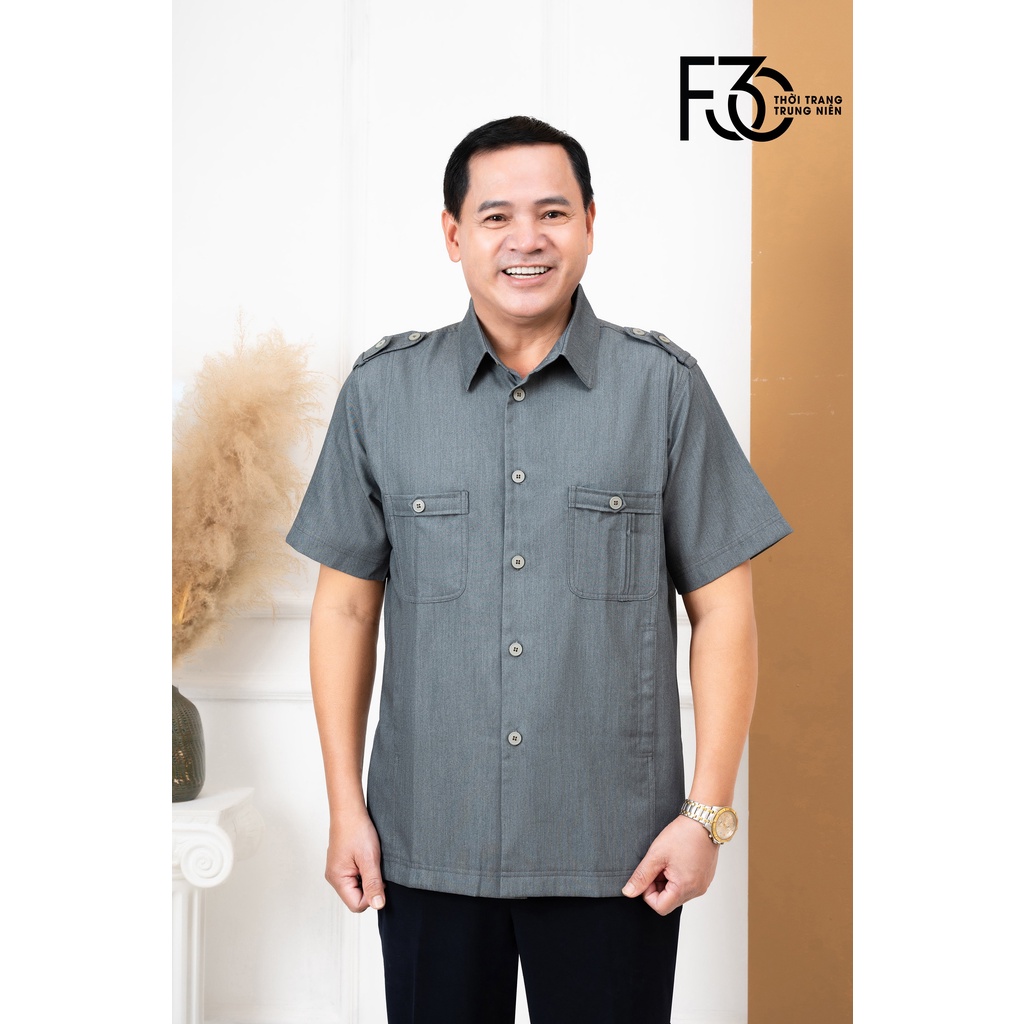 Áo ký giả trung niên thời trang F30, chất Tuytsi Linen cao cấp, thời trang quý ông