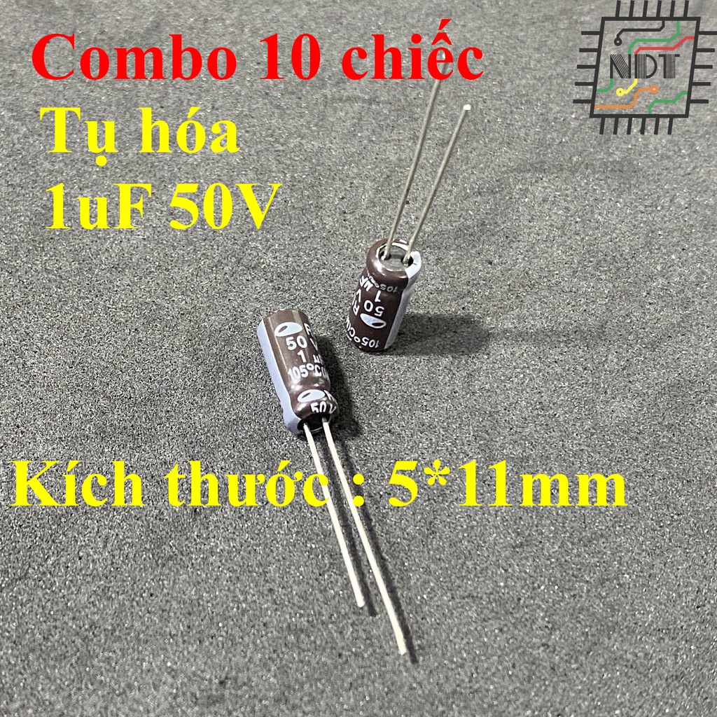 Combo 10 chiếc tụ hóa 1uF 50V