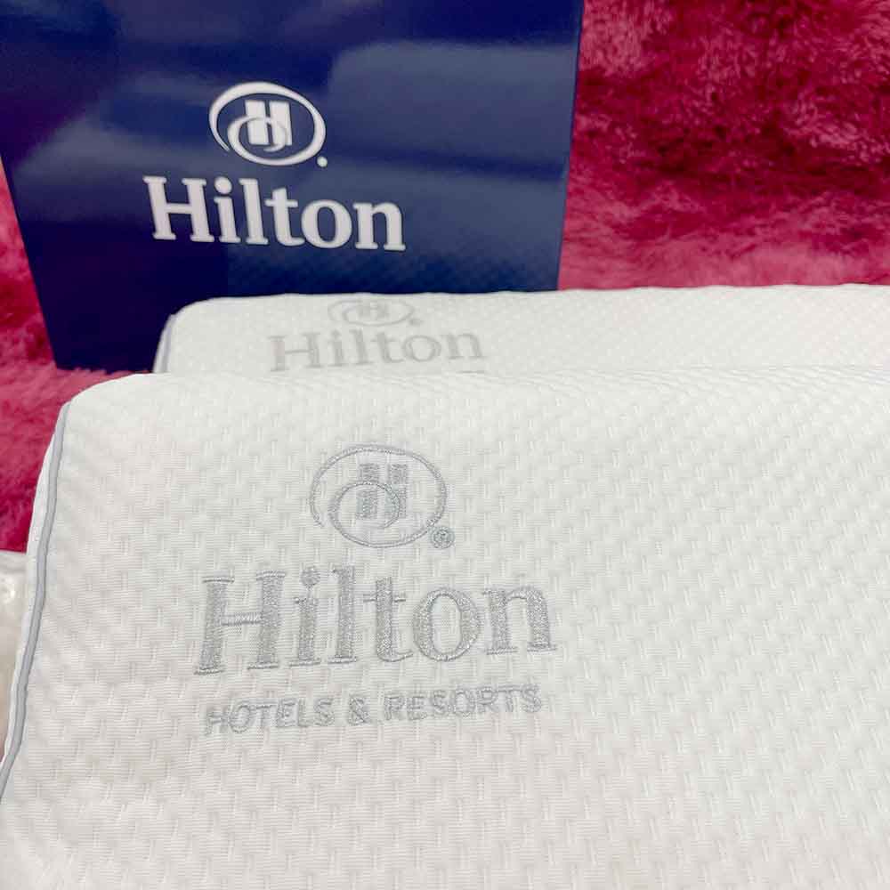 Gối cao su non người lớn hilton chính hãng TOPAZ nhập khẩu cao cấp có thiết kế lượn sóng có lỗ thoáng khí và gai massage
