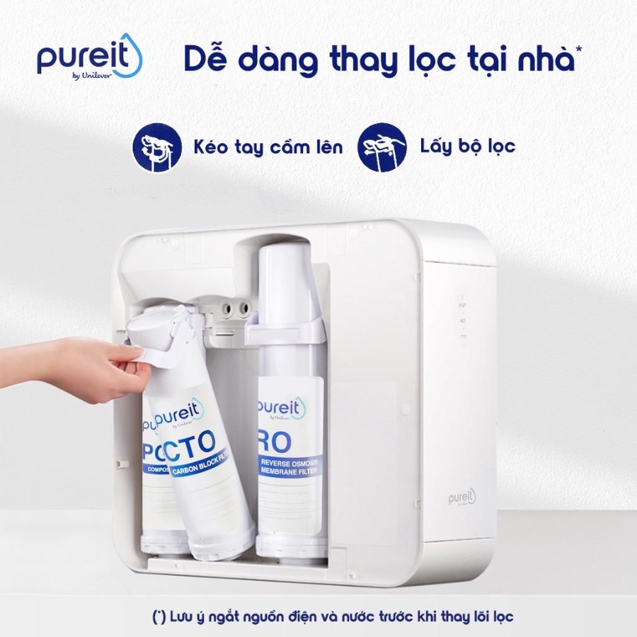 Máy lọc nước tinh khiết uống trực tiếp âm tủ bếp Unilever Pureit Delica UR5640 - Hàng chính hãng - Tặng bình lọc Classic