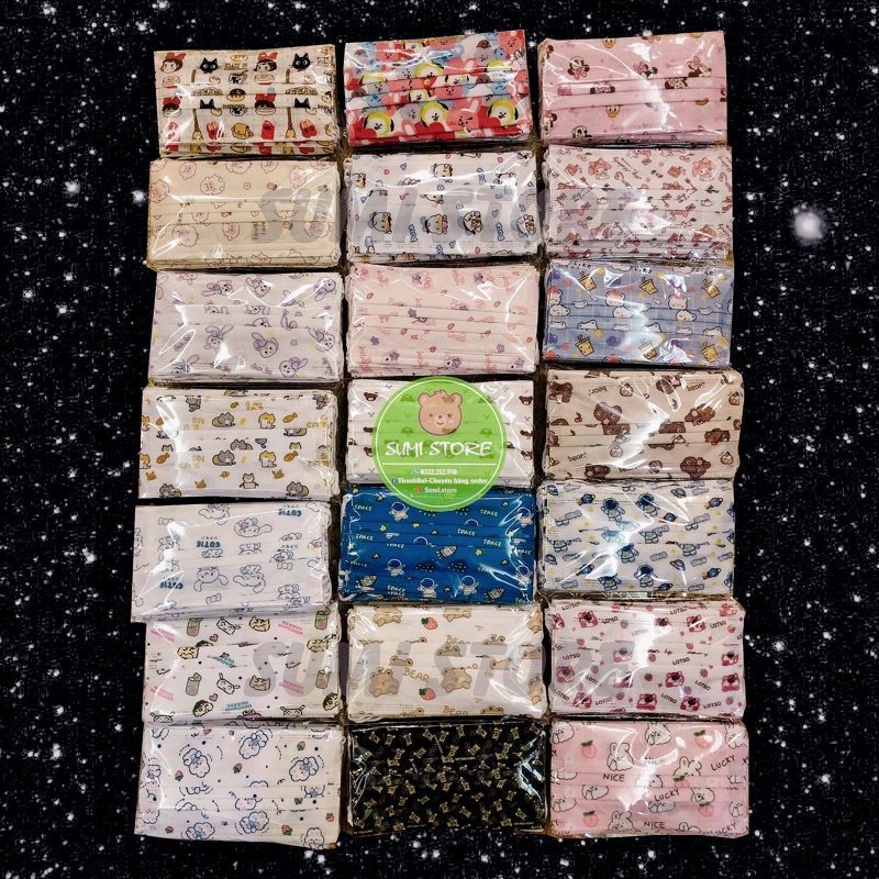 KHẨU TRANG GẤU hoạ tiết hoạt hình cute Fashion mask.
