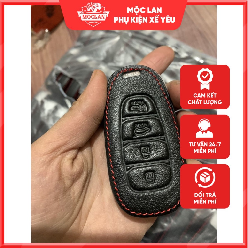 Bao da chìa khoá hyundai accent 2021 kèm móc (tặng quà móc khóa ghi sdt tránh thất lạc)