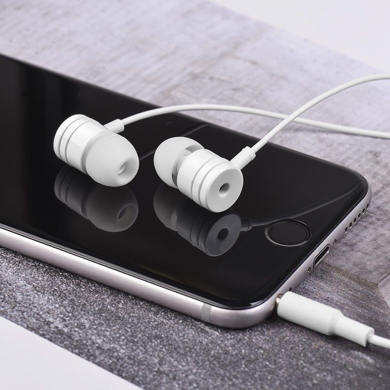 Tai nghe Borofone BM31 Trắng jack  3,5mm tròn, hỗ trợ mic đàm thoại tương thích 5,5S,6,6S,6 Plus, 6S Plus, Android