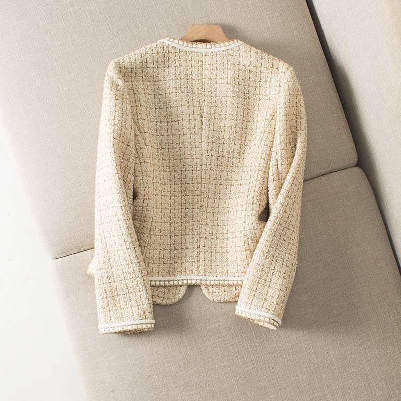 Áo khoác dạ Karma bigsize nữ chất dạ tweed 2 lớp thiết kế cúc ngọc sang chảnh đi tiệc đi chơi MIAH BIGSIZE AK0006