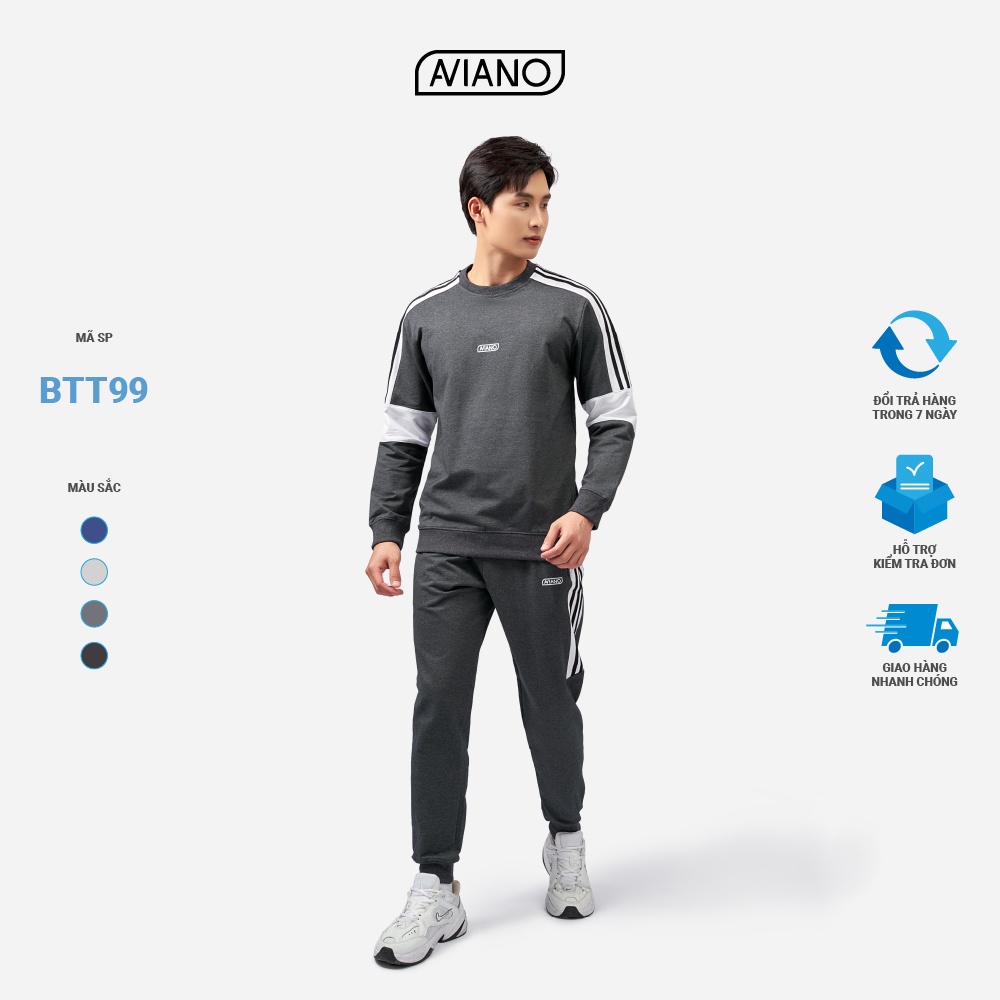 Bộ Thể Thao Nam Can Tay Thời Trang Cao Cấp AVIANO