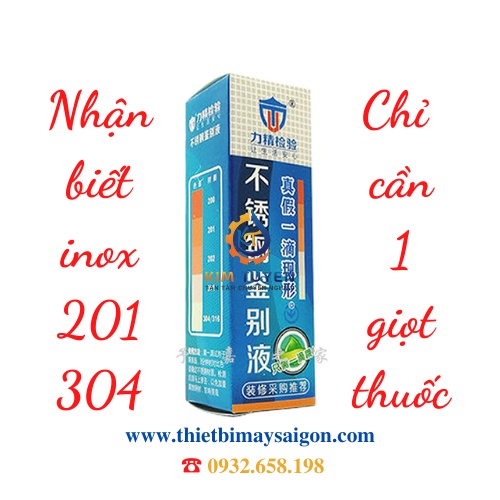 Dung dịch thử inox 304 và inox 201  biết kết quả trong sau 5 giây