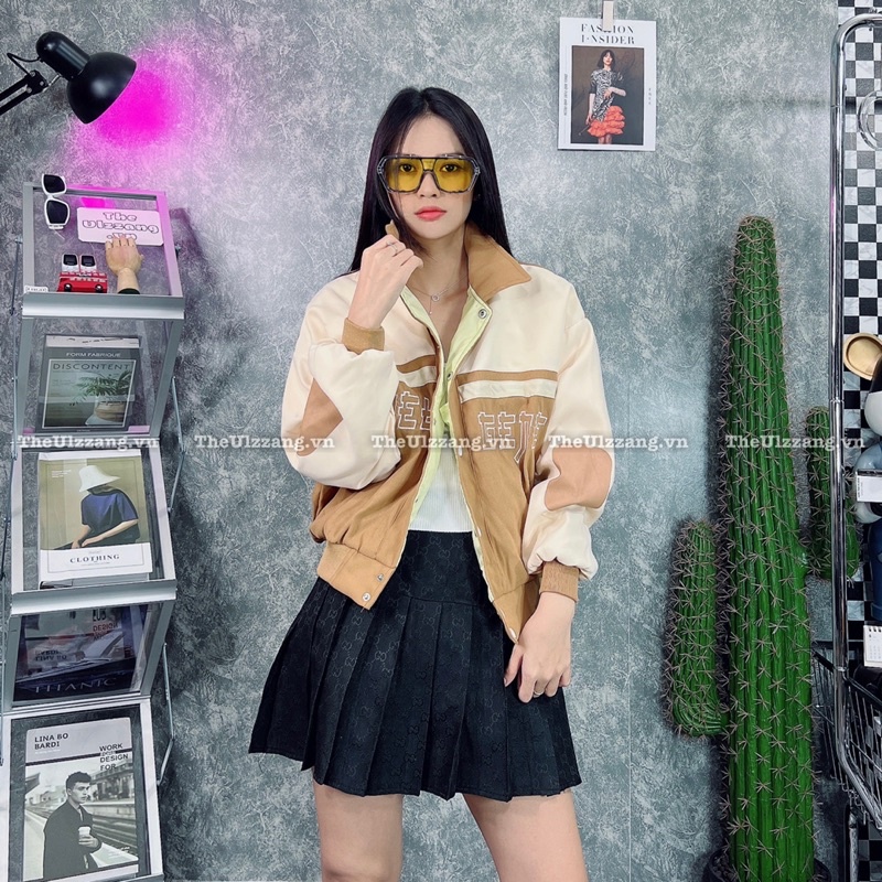 Áo Khoác Bomber Nữ Da Lộn Quảng Châu 2 Lớp Cao Cấp Form Lửng Tay Phồng Cánh Dơi MÔTÔ VEL - DL2023