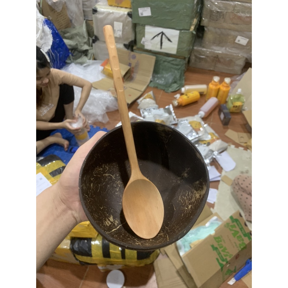 Bát dừa + Thìa nhãn quấy mặt nạ, gội đầu dưỡng sinh có thể ăn ngũ cốc