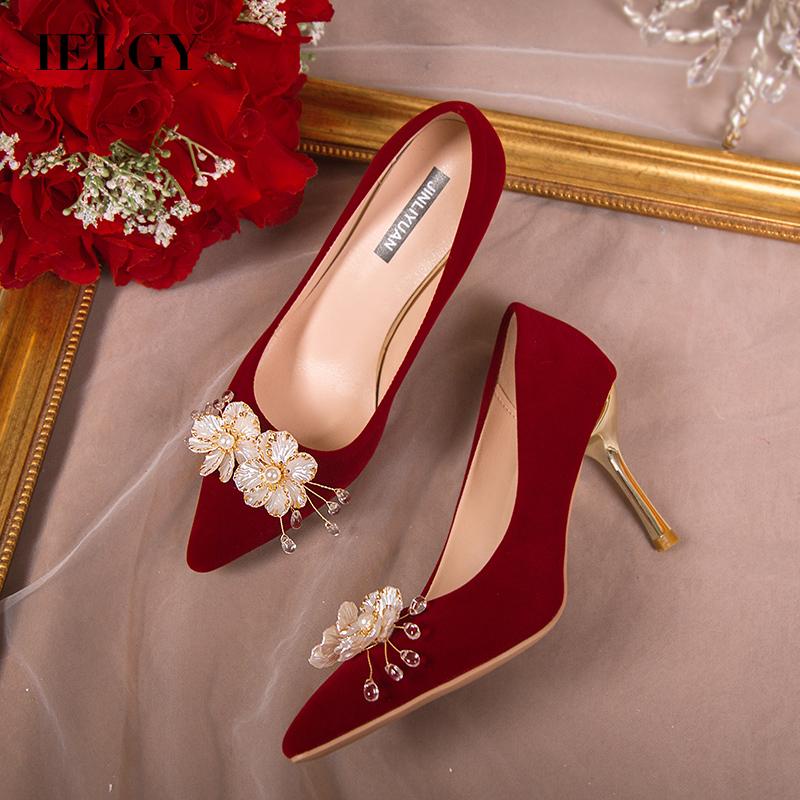 Giày Cao Gót Da Lộn Phong Cách retro Pháp Cho Nữ