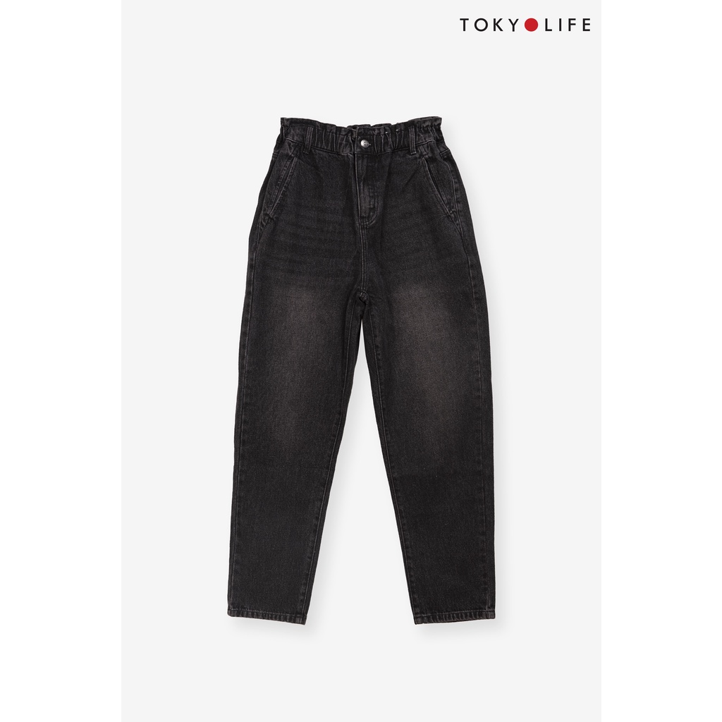 Quần Jeans NỮ TOKYOLIFE dáng baggy C9JEA018K (NÊN LẤY LÙI 1 SIZE DO QUẦN FORM RỘNG)