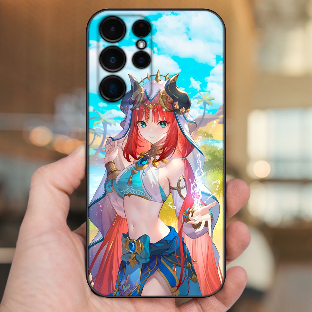 Ốp lưng Samsung S21 Ultra, S22 Ultra viền đen in hình Nilou Genshin Impact