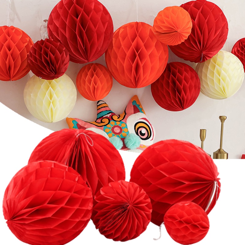 1 Lồng Đèn Giấy Hình Tổ Ong Truyền Thống Trung Hoa Trang Trí Nhà Cửa / Năm Mới
