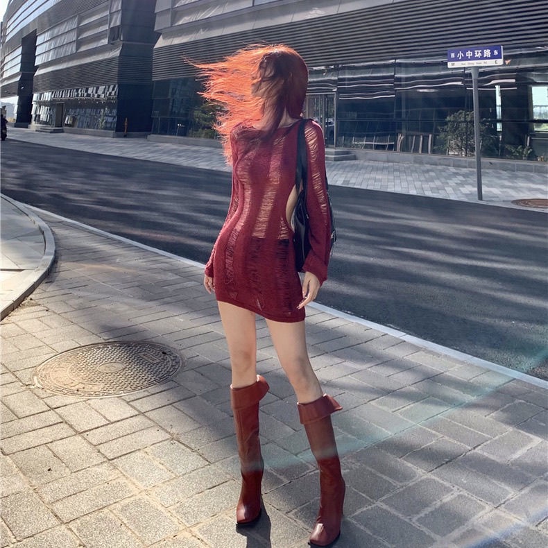 Đầm Dệt Kim Ngắn Tay Dài Phong Cách Mới Năm 2022 Dành Cho Bạn Nữ