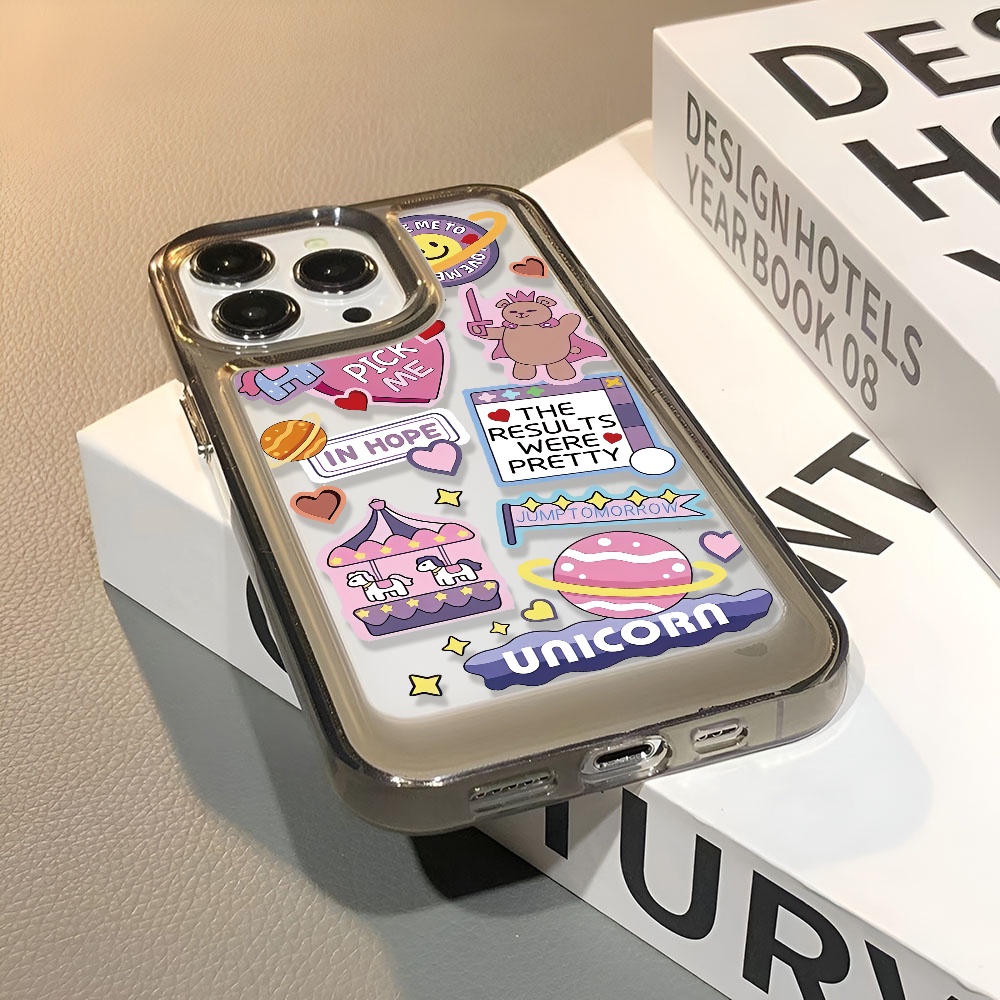 Ốp Điện Thoại Trong Suốt Hình Gấu Kỳ Lân Cho iphone 14 Pro Max 13 11 12 7Plus X XR XS Max 8 7