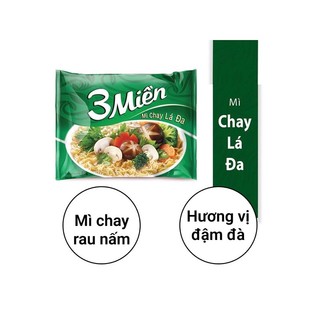 5 goi mì chay lá đa 3 miền ( gói 65g )