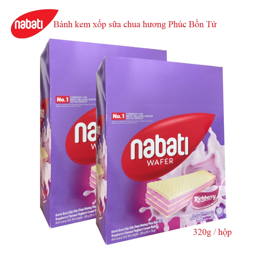 Combo 2 hộp Bánh Xốp Kem Sữa Chua Nabati Hương Phúc Bồn Tử Hộp 320g 20 thumbnail