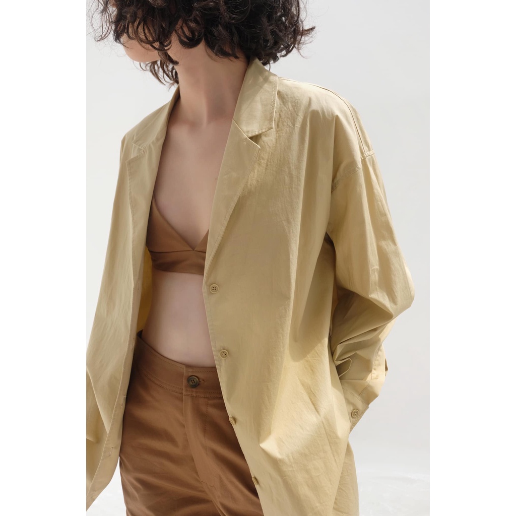 /ou'ba:d/ - ÁO SƠMI DANTON VÀNG form rộng basic nam nữ unisex tay dài, chất vải kate mặc mát S/M