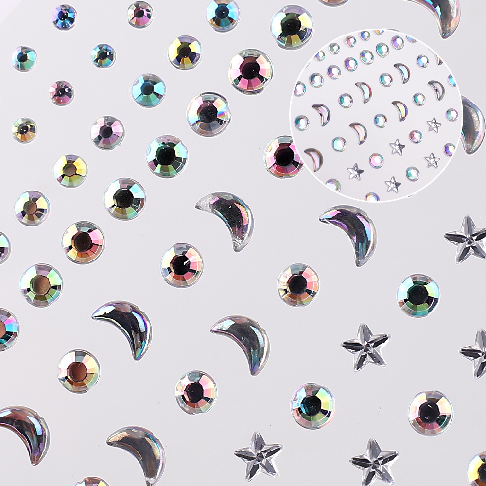 Đá Dán Trang Trí Móng / Móng Tay / Mặt / Cơ Thể Bằng Acrylic Đính Đá Lấp Lánh Thời Trang DIY