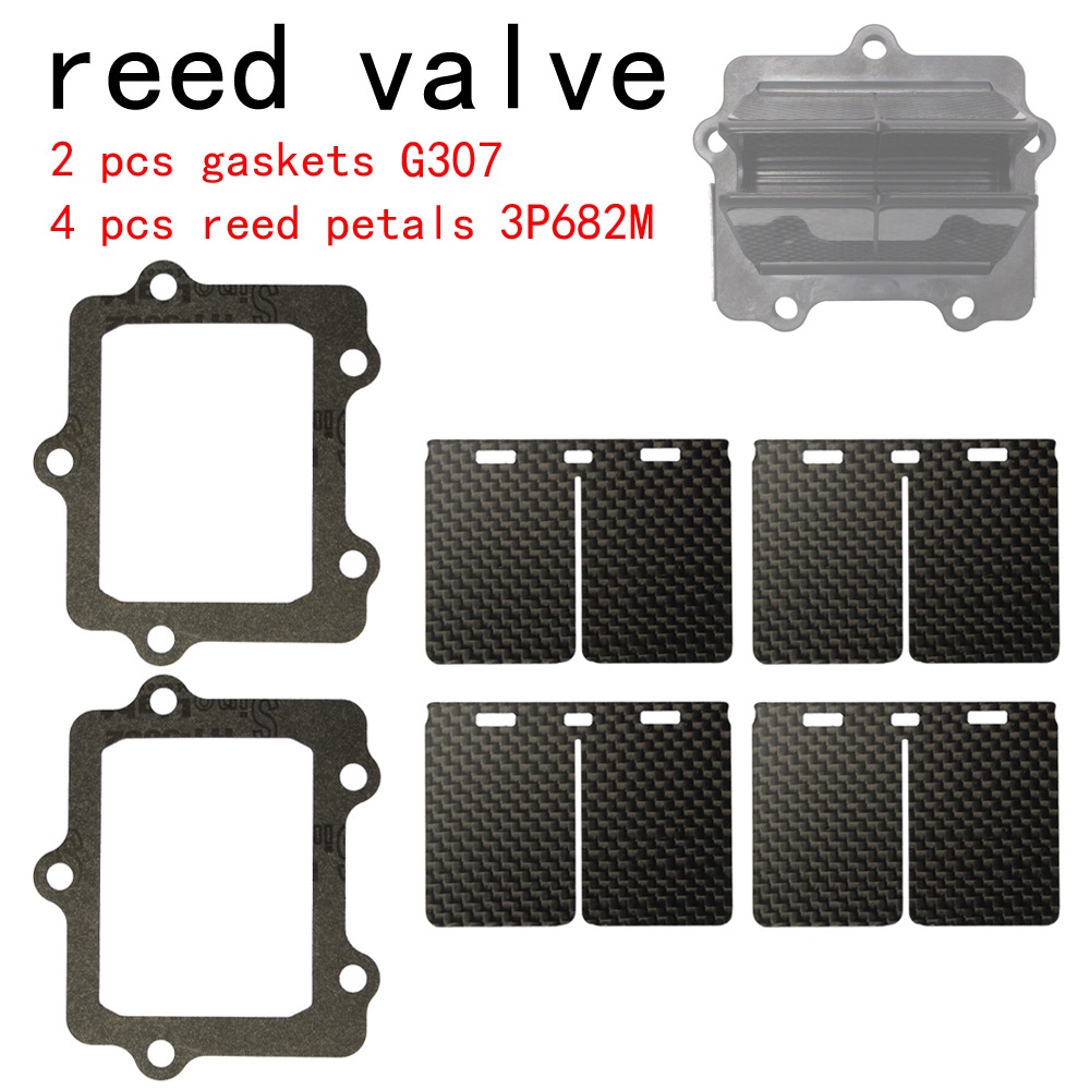 YAMAHA Set 3 Tấm Van Và Tấm Đệm 3p682m g307 4 Cái / 2 Cánh Hoa Bằng Sợi carbon Cho kawasaki kx250 2005-2008 suzuki rm250 1996, 1997, 2003-2008 suzuki yz250 1996, 19%