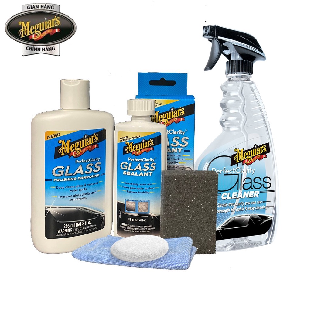 Meguiar's Combo chăm sóc kính xe toàn diện (5 sản phẩm) - Perfect Clarity Glass - CB2206