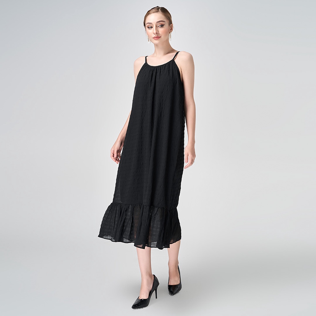 Đầm Maxi 2 dây hở lưng che bụng có túi, chất vải đũi xịn 2 lớp co dãn, đầm, váy cho bà bầu, người béo bụng - Lily Store