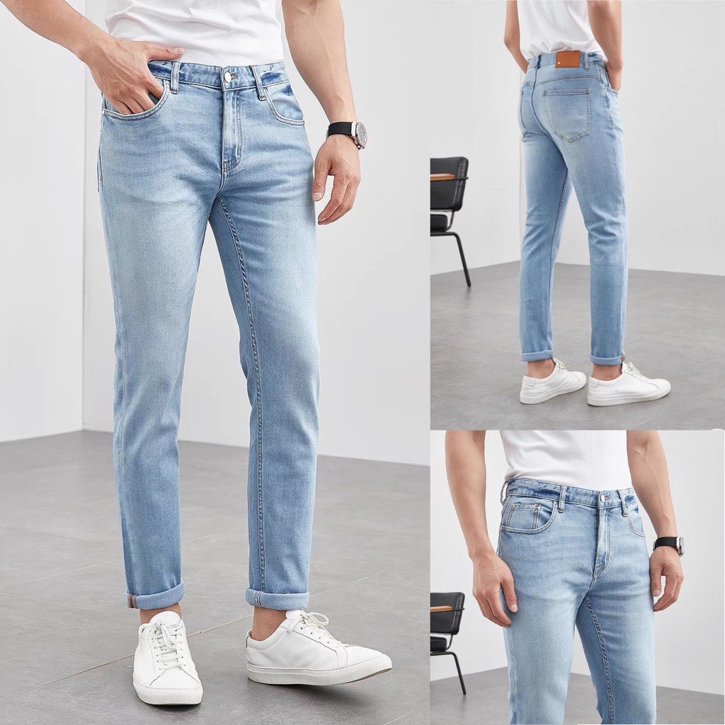 Quần jean nam đen trơn co giãn 4 chiều,quần bò nam màu đen trơn dáng ôm chất vải cao cấp ms20