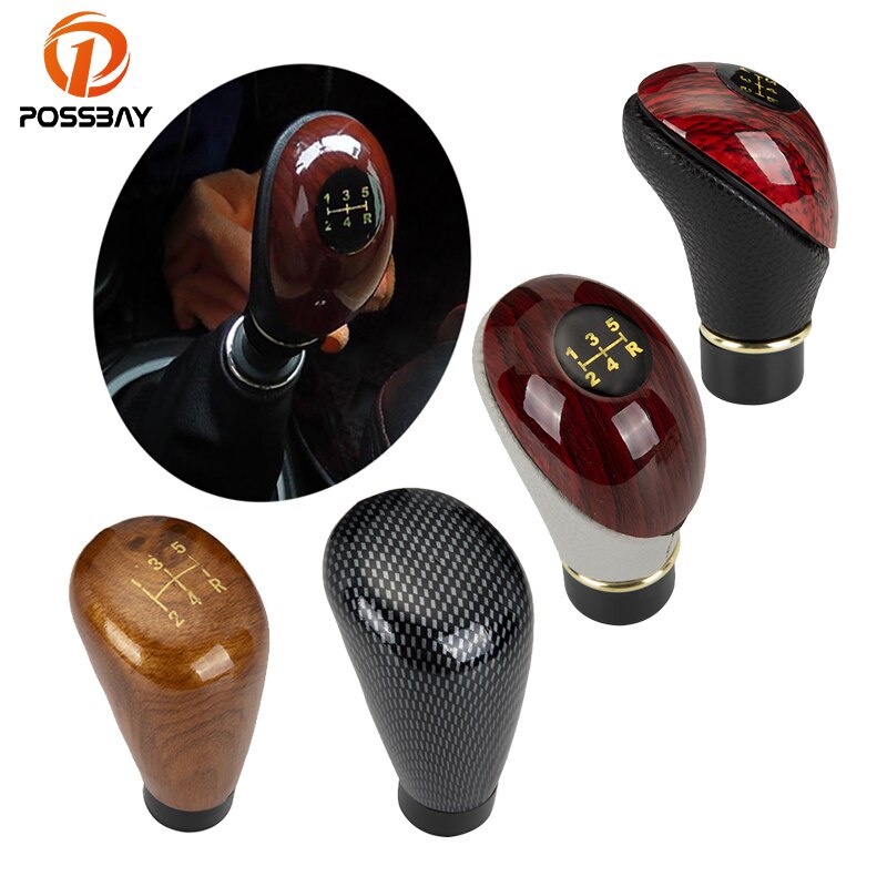 Núm Gạt Cần Số Ô Tô Giả Da PU Vân Gỗ Thông Dụng Phong Cách Mới