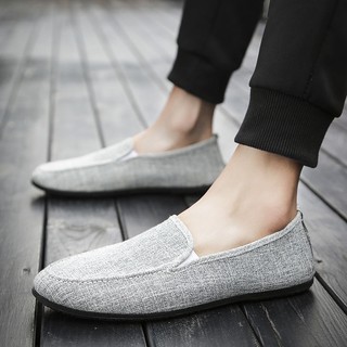 Giày Lười Vải Thoáng Khí Phong Cách Hàn Quốc Thời Trang Cho Nam