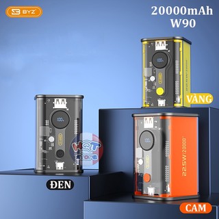 Pin sạc dự phòng trong suốt byz w90 20000mah pd 22.5w / 20w sạc nhanh