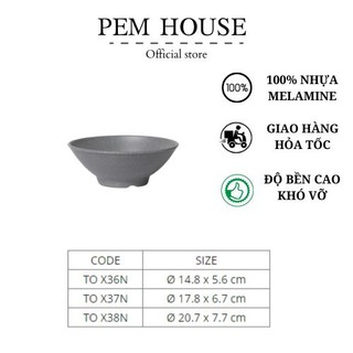 Tô Nhựa Melamine Nhám Xám Nhiều Size