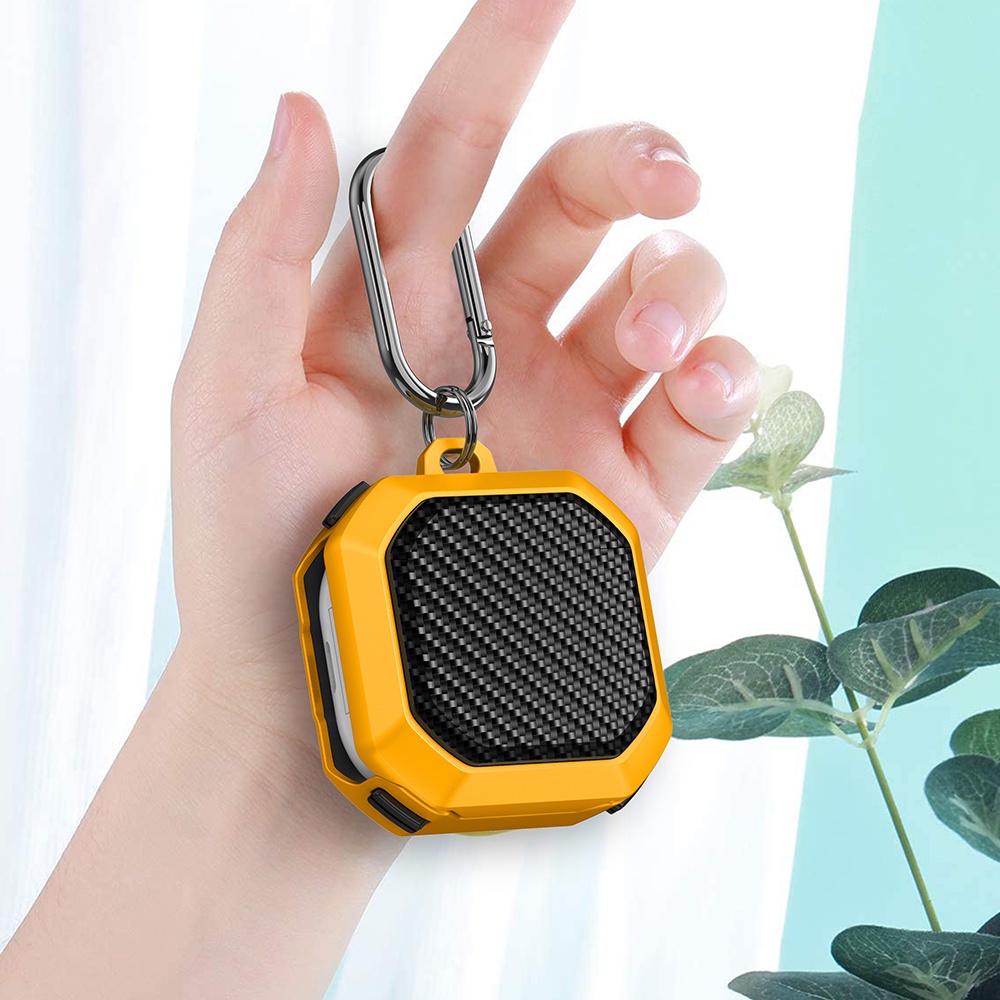 Vỏ Bảo Vệ Hộp Sạc Tai Nghe Samsung Galaxy Buds 2 Pro / Galaxy Buds2 Pro Bằng Sợi carbon Nhám Kèm Móc Tiện Dụng