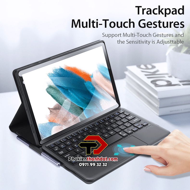 Bao da kèm bàn phím SamSung Tab A8 2022 10.5 inch X200 X205 chính hãng Dux Ducis có bàn di chuột TrackPad