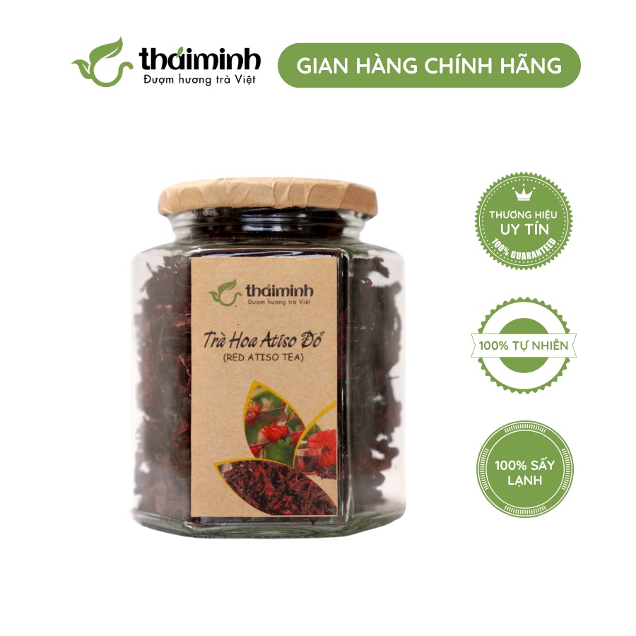 🌿CHÍNH HÃNG Trà Hoa Atiso đỏ Thái Minh, Hũ Thủy Tinh Cao Cấp 50g