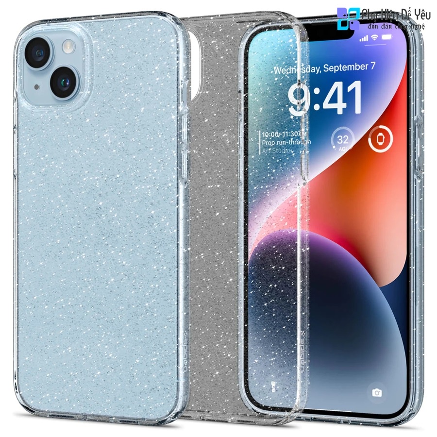 Ốp Spigen Liquid Crystal Glitter cho l.P.hone 14 Pro M.ax/ 14 Pro/ 14 Plus/ 14