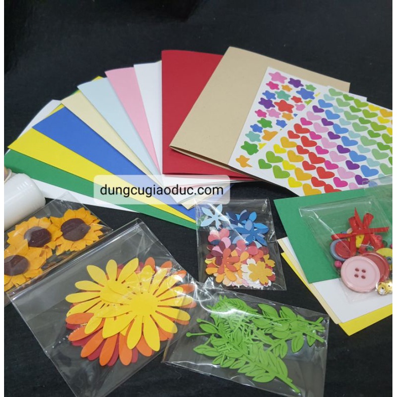 Bộ nguyên liệu làm 10 tấm thiệp cho bé