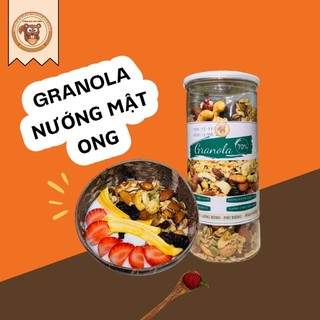 Granola nướng mật ong 70% hạt - hũ 500g - vị truyền thống