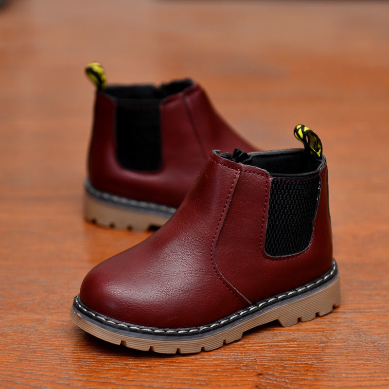 Giày Bốt Martin Da Cổ Thấp Lót Cotton Kiểu Hàn Quốc Thời Trang 2022 Cho Bé