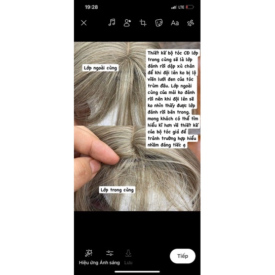 DJ-09 Tóc giả nữ nguyên đầu layer  50-55cm