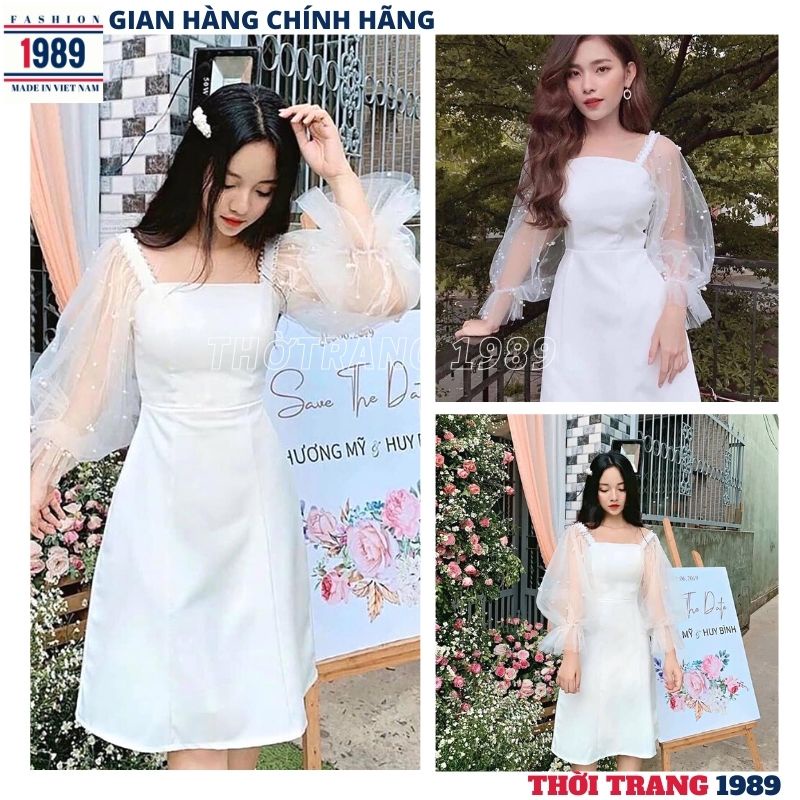 Đầm công chúa tay ngọc -váy tiểu thư sang chảnh dễ thương đủ size -PHƯƠNG 1989