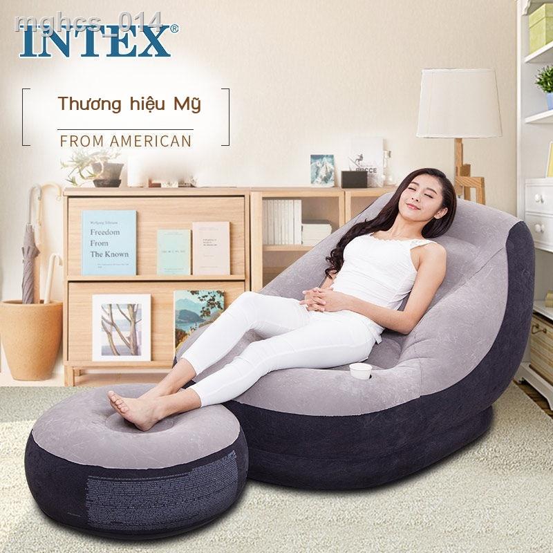 ℡ ▧ ✘ INTEX lười sofa nệm bơm hơi tatami sofa đệm không khí giường ghế đơn có thể gập lại sofa giường