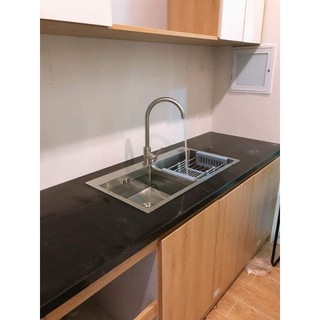 Chậu rửa chén đúc inox 304 kích thước 78x43cm. đặc biệt tặng kèm vòi rửa chén lạnh inox sus304 và bộ xả chậu rửa chén
